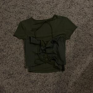 I.AM.GIA Mesh Olive Green Corset Top